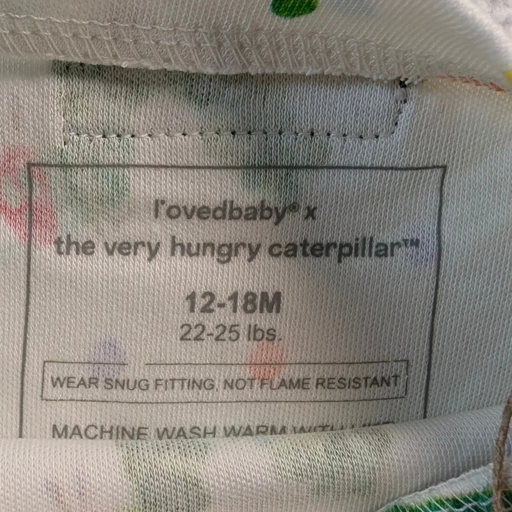L'ovedbaby x The Very Hungry Caterpillar Organic Cotton Pajamas Set 12-18M NEW